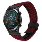 For Huawei Watch GT 2 42mm 20mm Magnetic Buckle Braided Watch Band(Black Sand Red) - 1