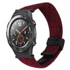 For Huawei Watch 2 20mm Magnetic Buckle Braided Watch Band(Black Sand Red) - 1