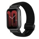 For Amazfit Active Magnetic Buckle 20mm Braided Watch Band(Black) - 1