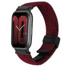 For Amazfit Active Magnetic Buckle 20mm Braided Watch Band(Black Sand Red) - 1