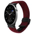 For Amazfit GTR Mini Magnetic Buckle 20mm Braided Watch Band(Black Sand Red) - 1