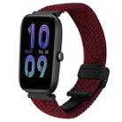 For Amazfit Bip 3 Pro Magnetic Buckle 20mm Braided Watch Band(Black Sand Red) - 1