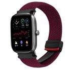 For Amazfit GTS4 Mini Magnetic Buckle 20mm Braided Watch Band(Wine Red) - 1