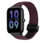 For Amazfit Bip 3 Magnetic Buckle 20mm Braided Watch Band(Crimson Cherry) - 1