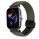 For Amazfit GTS 3 Magnetic Buckle 20mm Braided Watch Band(Olive Green) - 1