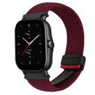 For Amazfit GTS 2e Magnetic Buckle 20mm Braided Watch Band(Wine Red) - 1