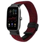 For Amazfit GTS 2 Mini Magnetic Buckle 20mm Braided Watch Band(Black Sand Red) - 1