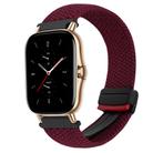 For Amazfit GTS 2 Magnetic Buckle 20mm Braided Watch Band(Wine Red) - 1