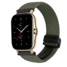 For Amazfit GTS 2 Magnetic Buckle 20mm Braided Watch Band(Olive Green) - 1