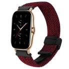 For Amazfit GTS 2 Magnetic Buckle 20mm Braided Watch Band(Black Sand Red) - 1