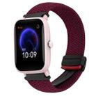 For Amazfit Pop Pro Magnetic Buckle 20mm Braided Watch Band(Wine Red) - 1