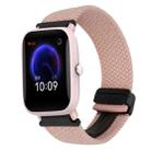 For Amazfit Pop Pro Magnetic Buckle 20mm Braided Watch Band(Pink) - 1