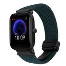 For Amazfit Pop Magnetic Buckle 20mm Braided Watch Band(Forest Green) - 1