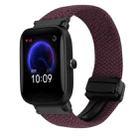 For Amazfit Pop Magnetic Buckle 20mm Braided Watch Band(Crimson Cherry) - 1