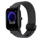 For Amazfit Pop Magnetic Buckle 20mm Braided Watch Band(Graphite Black) - 1