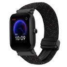 For Amazfit Pop Magnetic Buckle 20mm Braided Watch Band(Starlight Black) - 1