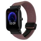 For Amazfit Pop Magnetic Buckle 20mm Braided Watch Band(Smoky Purple) - 1