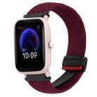 For Amazfit Bip U Magnetic Buckle 20mm Braided Watch Band(Wine Red) - 1