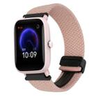 For Amazfit Bip U Magnetic Buckle 20mm Braided Watch Band(Pink) - 1