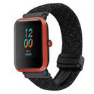 For Amazfit Bip Magnetic Buckle 20mm Braided Watch Band(Starlight Black) - 1