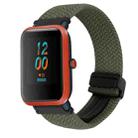 For Amazfit Bip Lite Magnetic Buckle 20mm Braided Watch Band(Olive Green) - 1