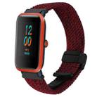 For Amazfit Bip S Magnetic Buckle 20mm Braided Watch Band(Black Sand Red) - 1