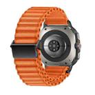 For Samsung Galaxy Watch Ultra 47mm Ocean Style Magnetic Buckle Braided Watch Band(Orange) - 1