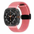 For Samsung Galaxy Watch Ultra 47mm Fold Magnetic Buckle Braided Watch Band(Pink) - 1