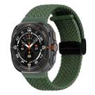 For Samsung Galaxy Watch Ultra 47mm Fold Magnetic Buckle Braided Watch Band(Green) - 1