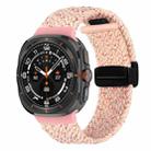 For Samsung Galaxy Watch Ultra 47mm Fold Magnetic Buckle Braided Watch Band(Starlight Pink) - 1