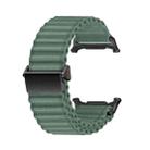 For Apple Watch SE 2023 44mm Off Road Magnetic Buckle Braided Nylon Watch Band(Army Green) - 2