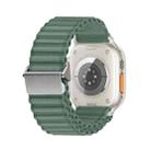 For Apple Watch Series 9 41mm Off Road Magnetic Buckle Braided Nylon Watch Band(Army Green) - 1