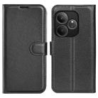 For Realme GT 6 5G Litchi Texture Horizontal Flip Leather Phone Case with Holder(Black) - 1