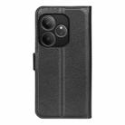 For Realme GT 6 5G Litchi Texture Horizontal Flip Leather Phone Case with Holder(Black) - 3