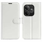 For Realme GT 6 5G Litchi Texture Horizontal Flip Leather Phone Case with Holder(White) - 1