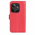 For Realme GT 6 5G Litchi Texture Horizontal Flip Leather Phone Case with Holder(Red) - 3