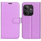 For Realme GT 6 5G Litchi Texture Horizontal Flip Leather Phone Case with Holder(Purple) - 1