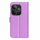 For Realme GT 6 5G Litchi Texture Horizontal Flip Leather Phone Case with Holder(Purple) - 3