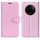 For Realme 14 Pro+ Litchi Texture Horizontal Flip Leather Phone Case with Holder(Pink) - 1