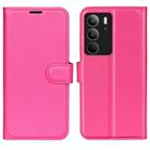 For Realme C75 Litchi Texture Horizontal Flip Leather Phone Case with Holder(Rose Red) - 1