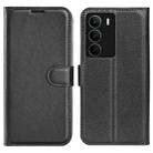 For Realme C71 4G Litchi Texture Horizontal Flip Leather Phone Case with Holder(Black) - 1