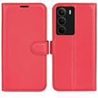For Realme C71 4G Litchi Texture Horizontal Flip Leather Phone Case with Holder(Red) - 1