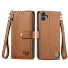 For Nothing CMF Phone 1 Love Zipper Lanyard Leather Phone Case(Brown) - 2