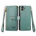 For Nothing CMF Phone 1 Love Zipper Lanyard Leather Phone Case(Green) - 2