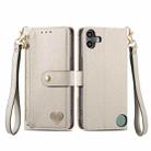 For Nothing CMF Phone 1 Love Zipper Lanyard Leather Phone Case(Gray) - 2