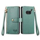 For Nothing Phone 2a Plus Love Zipper Lanyard Leather Phone Case(Green) - 2