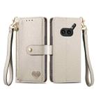 For Nothing Phone 2a Plus Love Zipper Lanyard Leather Phone Case(Gray) - 2