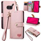 For Nothing Phone 2a Plus Love Zipper Lanyard Leather Phone Case(Pink) - 1