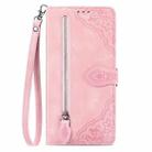 For Nothing CMF Phone 1 Embossed Flower Zipper Leather Phone Case(Pink) - 2