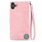 For Nothing CMF Phone 1 Embossed Flower Zipper Leather Phone Case(Pink) - 3